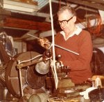AB using DQ\'s \'big bertha\' lathe, july 1979-1.jpg